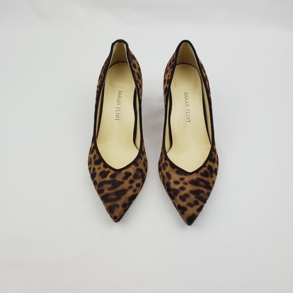 Flint Perfect Emma chocolate Leopard haircalf point toe pumps - Picture 4 of 15